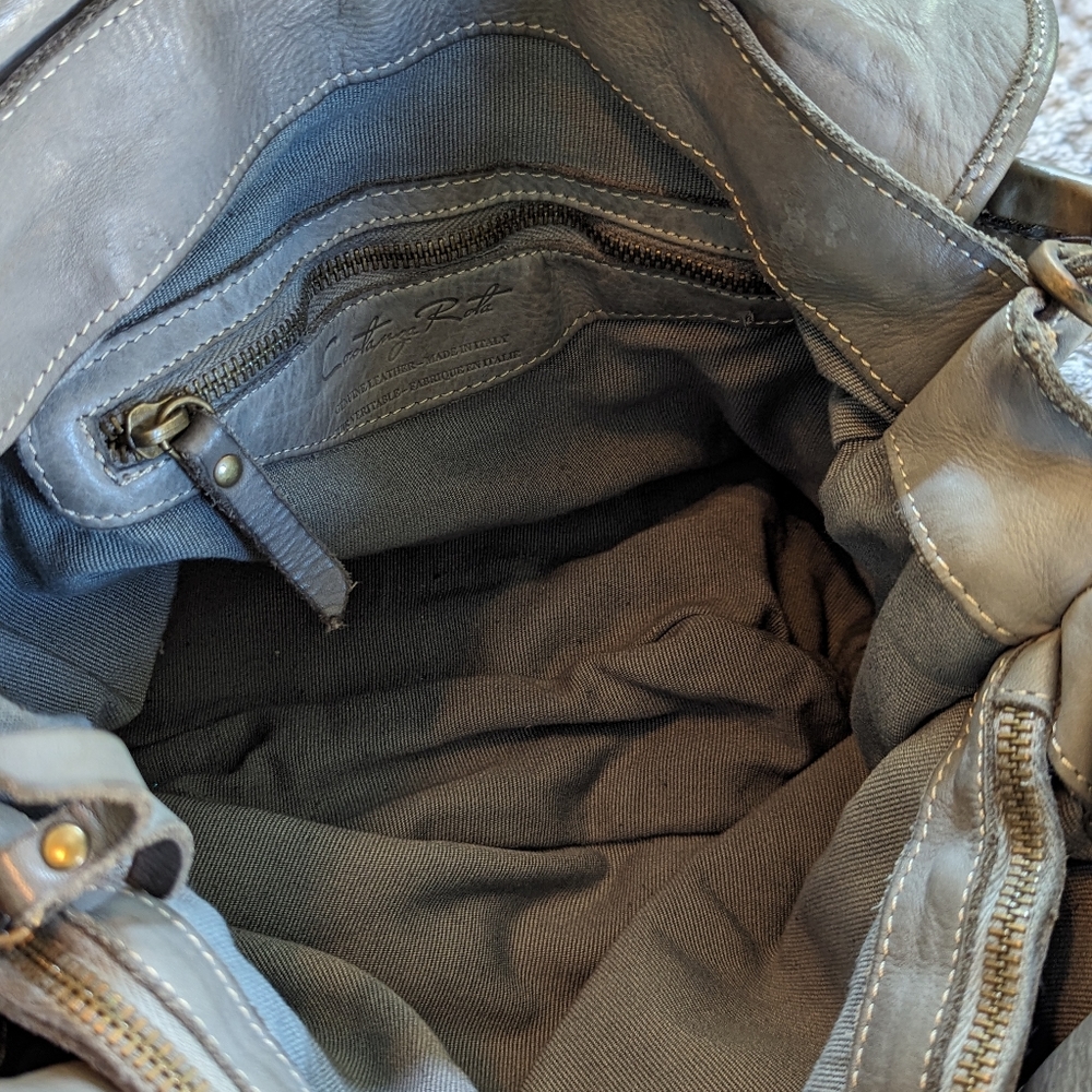 New Costanza Rota Floral Cutout Satchel Crossbody Tote Italian Leather - Picture 6 of 12